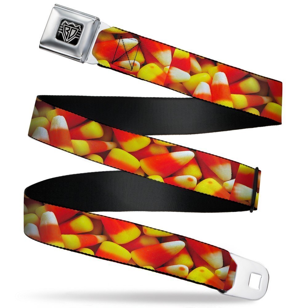 9128 Seatbelt Belt - Vivid Candy Corn Stacked - 1.0" Wide - 20-36 Inches in